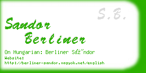 sandor berliner business card